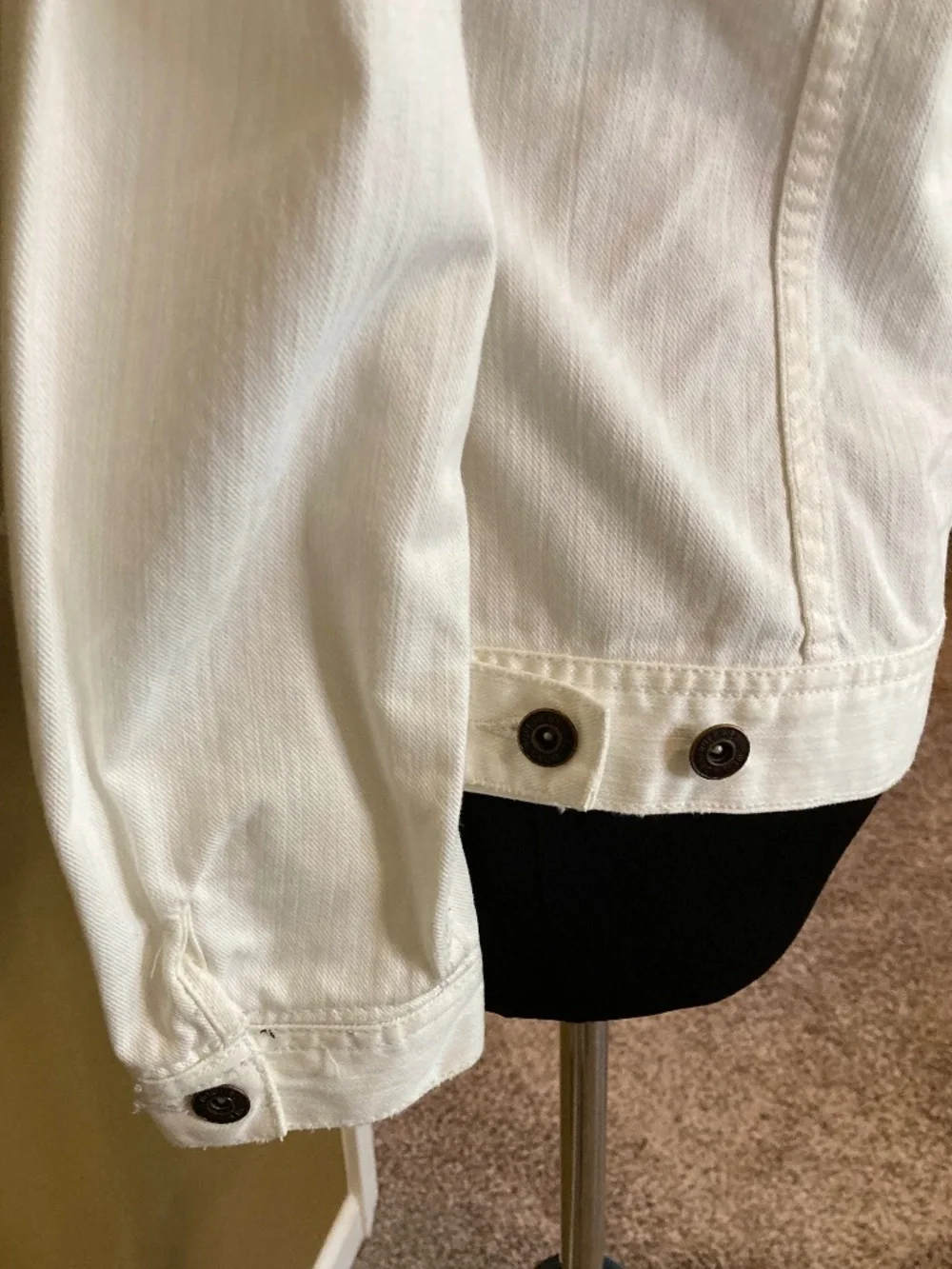 RUFF HEWN Jacket White Denim Size M - Picture 5 of 8
